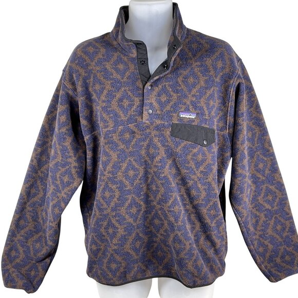 Patagonia Synchilla Mens M Aztec Snap Fleece Pullover Oversized Southwest Jacket - Picture 11 of 16